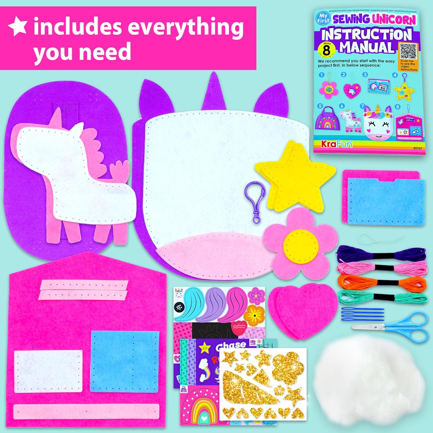 KRAFUN My First Unicorn Sewing Kit for Kids 1