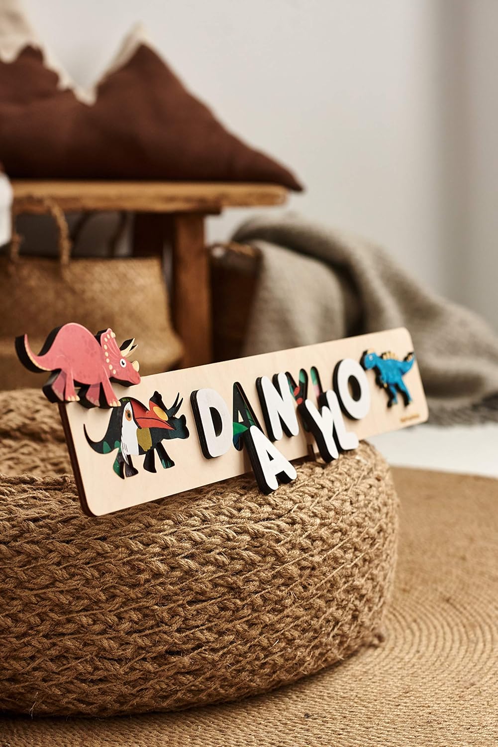 Dinosaur Design Custom Name Puzzle for Kids