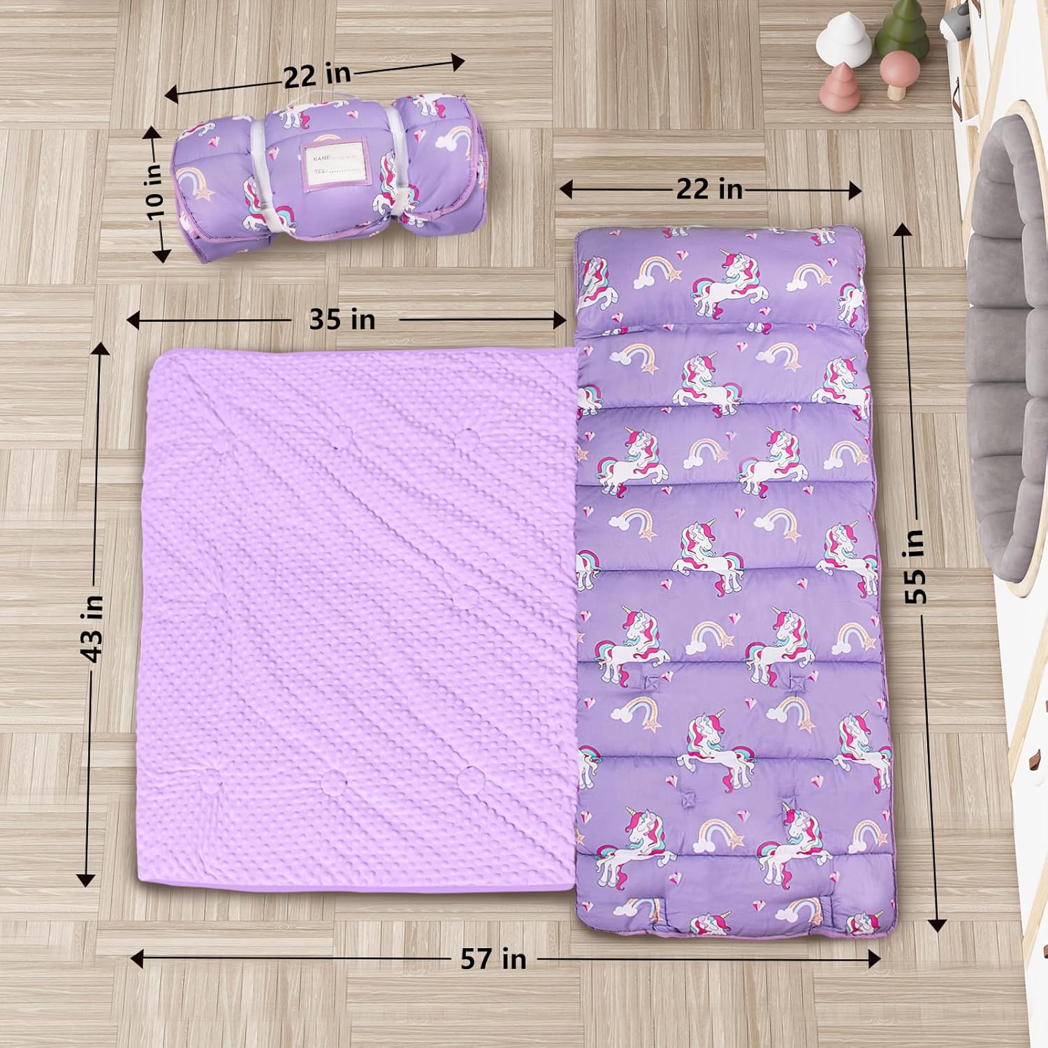 Primlect Toddler Nap Mat with Pillow and Blanket