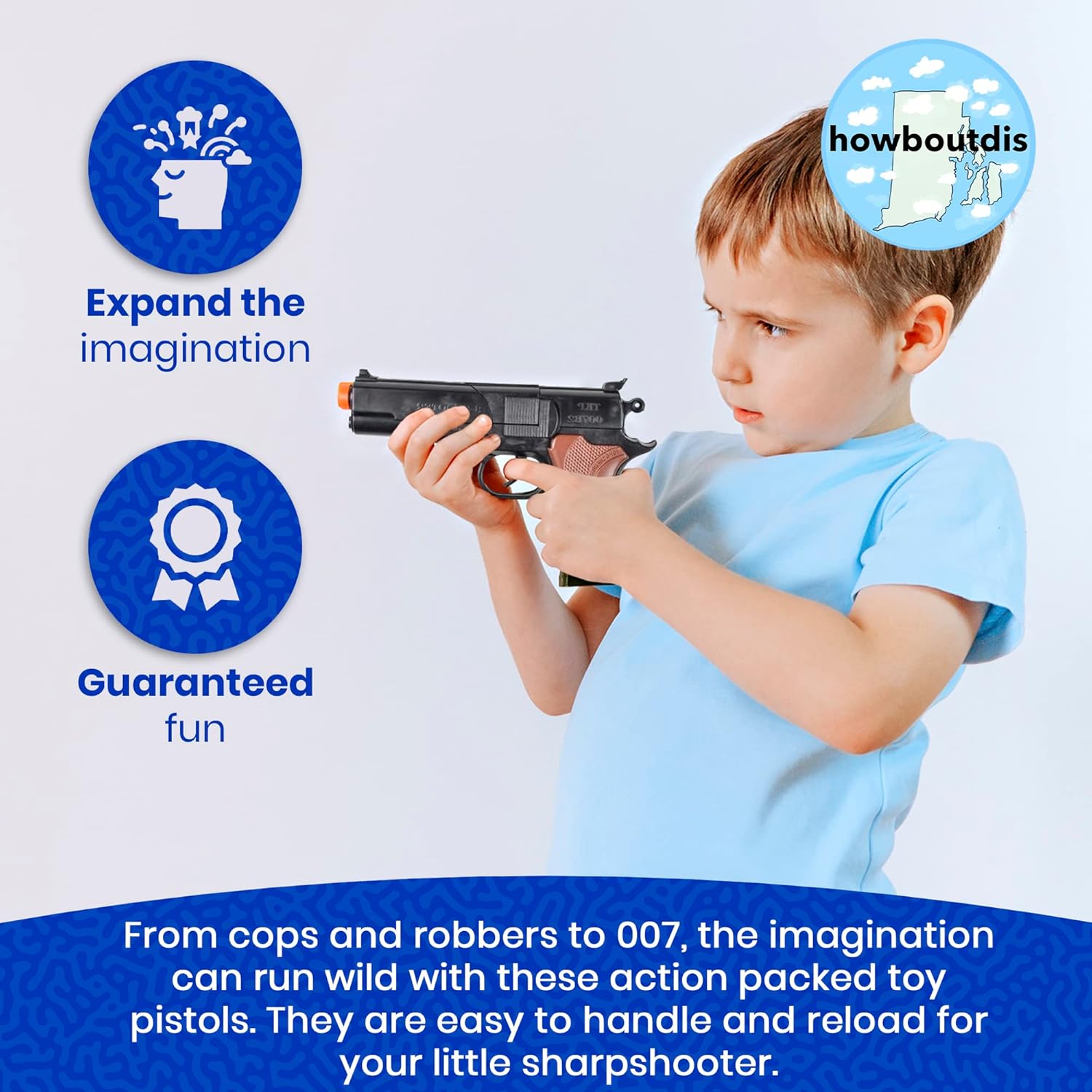 Howboutdis Cap Plastic Pistol Toy Gun Set for Kids