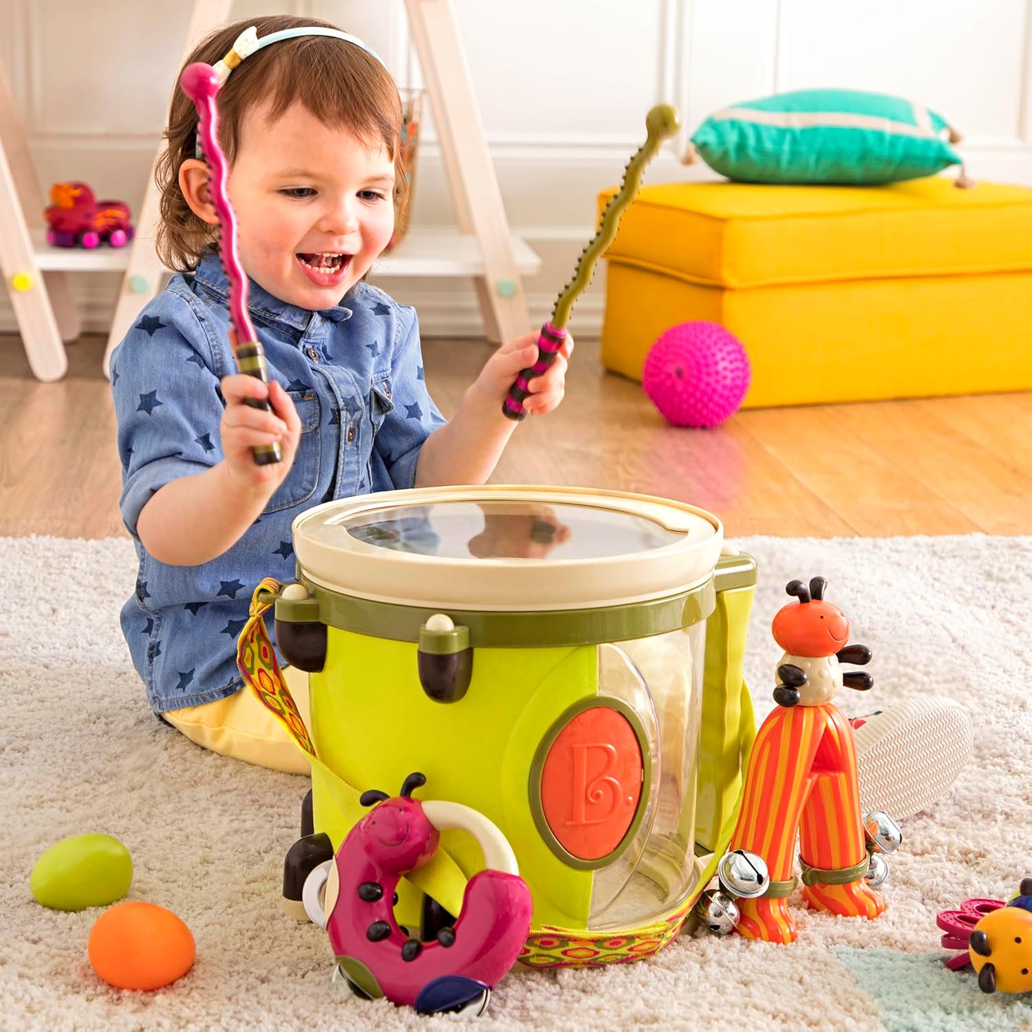 B toys Musical Instruments For Kids Portable Drum Set