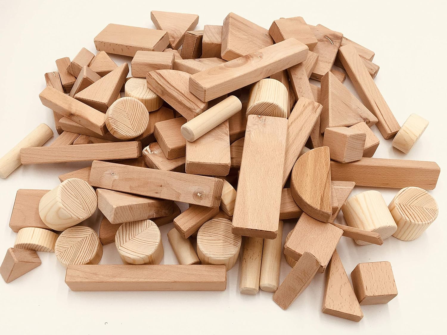 Wooden Building Blocks - 150 Pieces Handmade Set