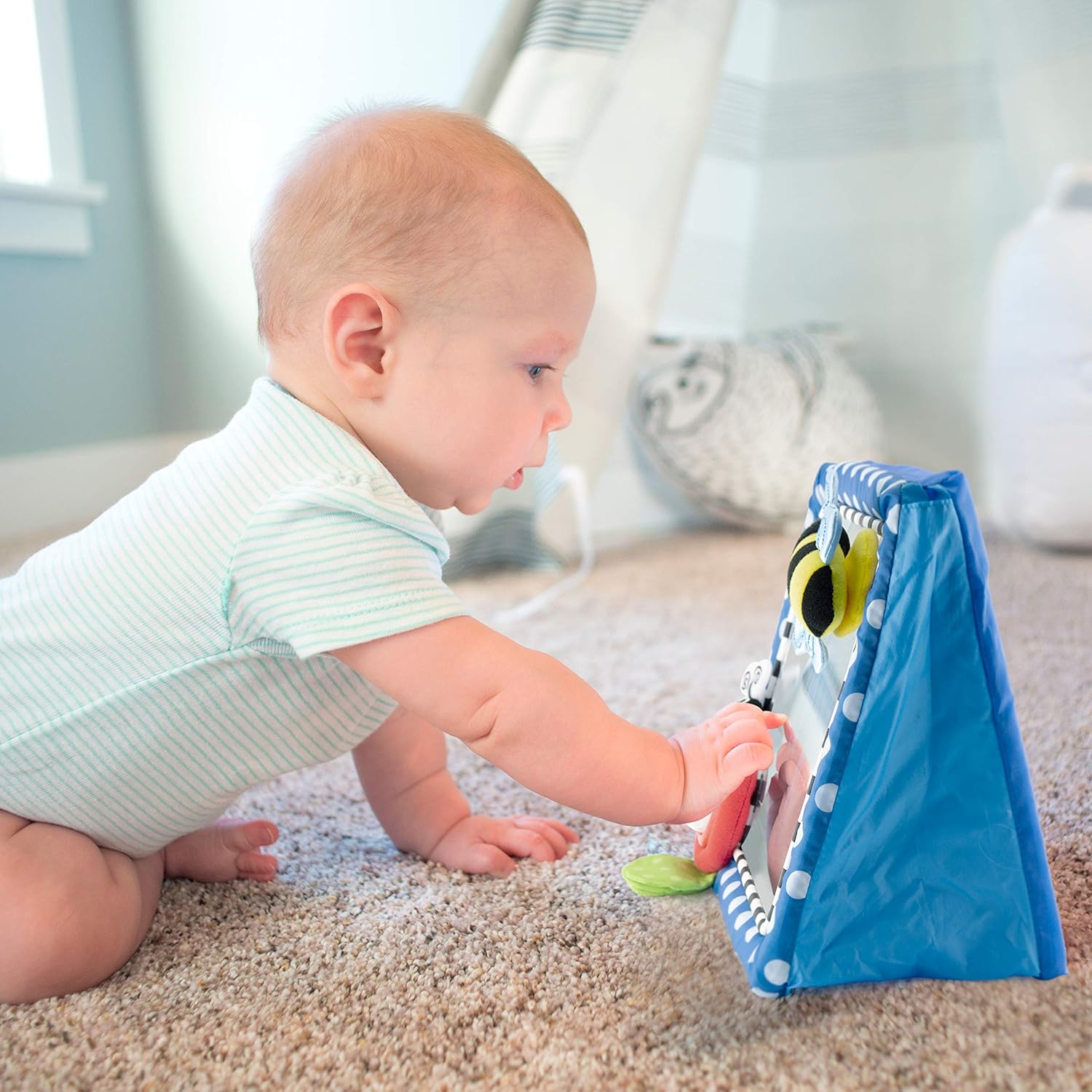 Sassy Tummy Time Floor Mirror for Newborns 0 Months