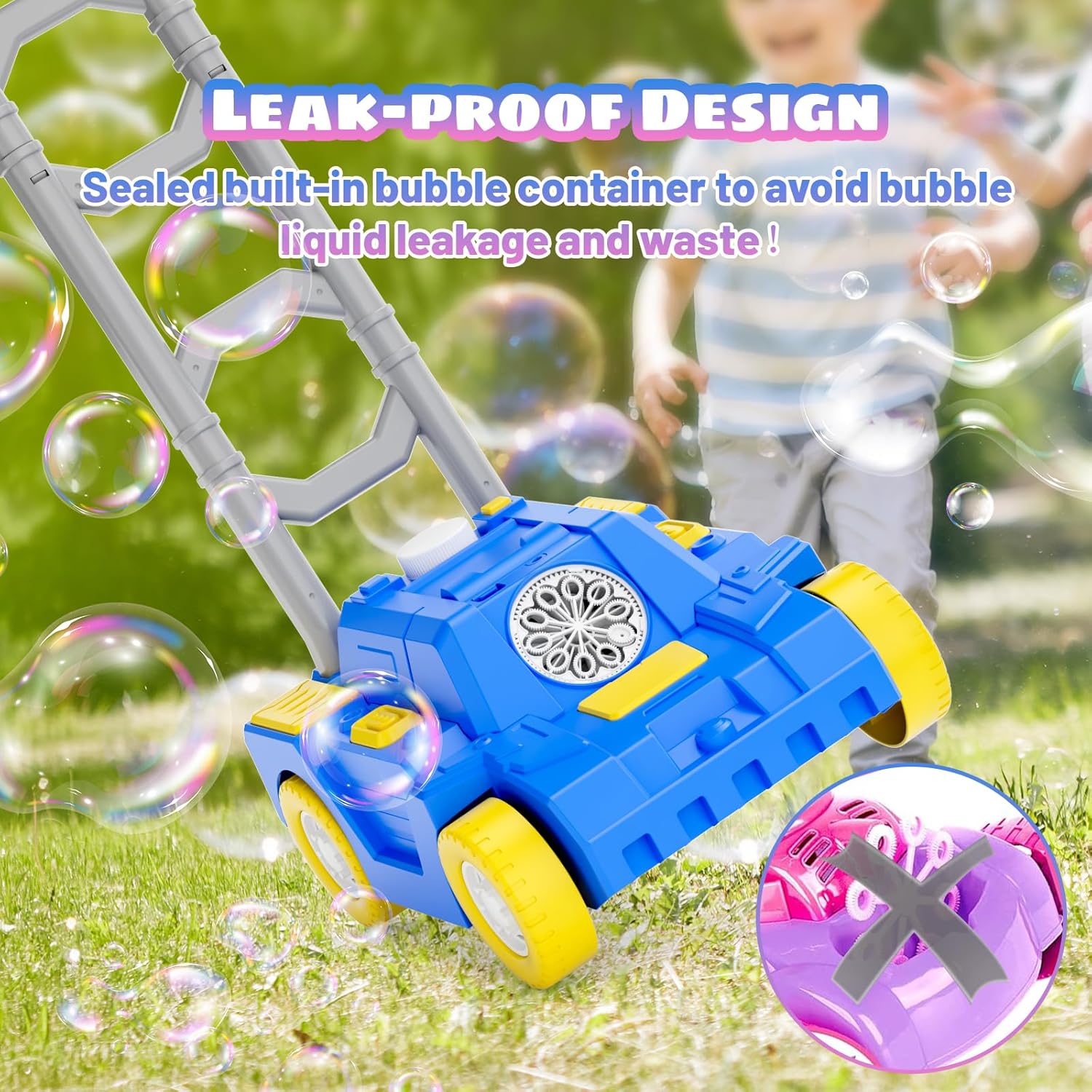 SHCKE Bubble Lawn Mower for Toddlers 1-3 Years 1