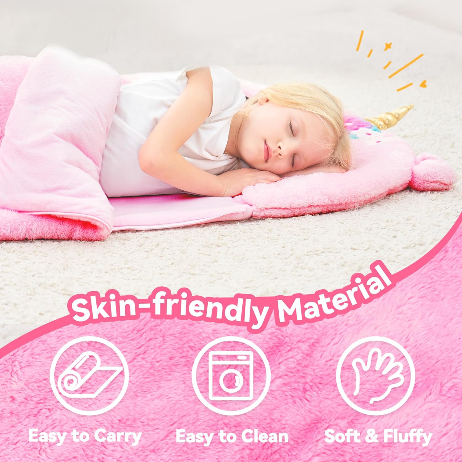 iPlay iLearn Kids Unicorn Sleeping Bag 2 In 1 1