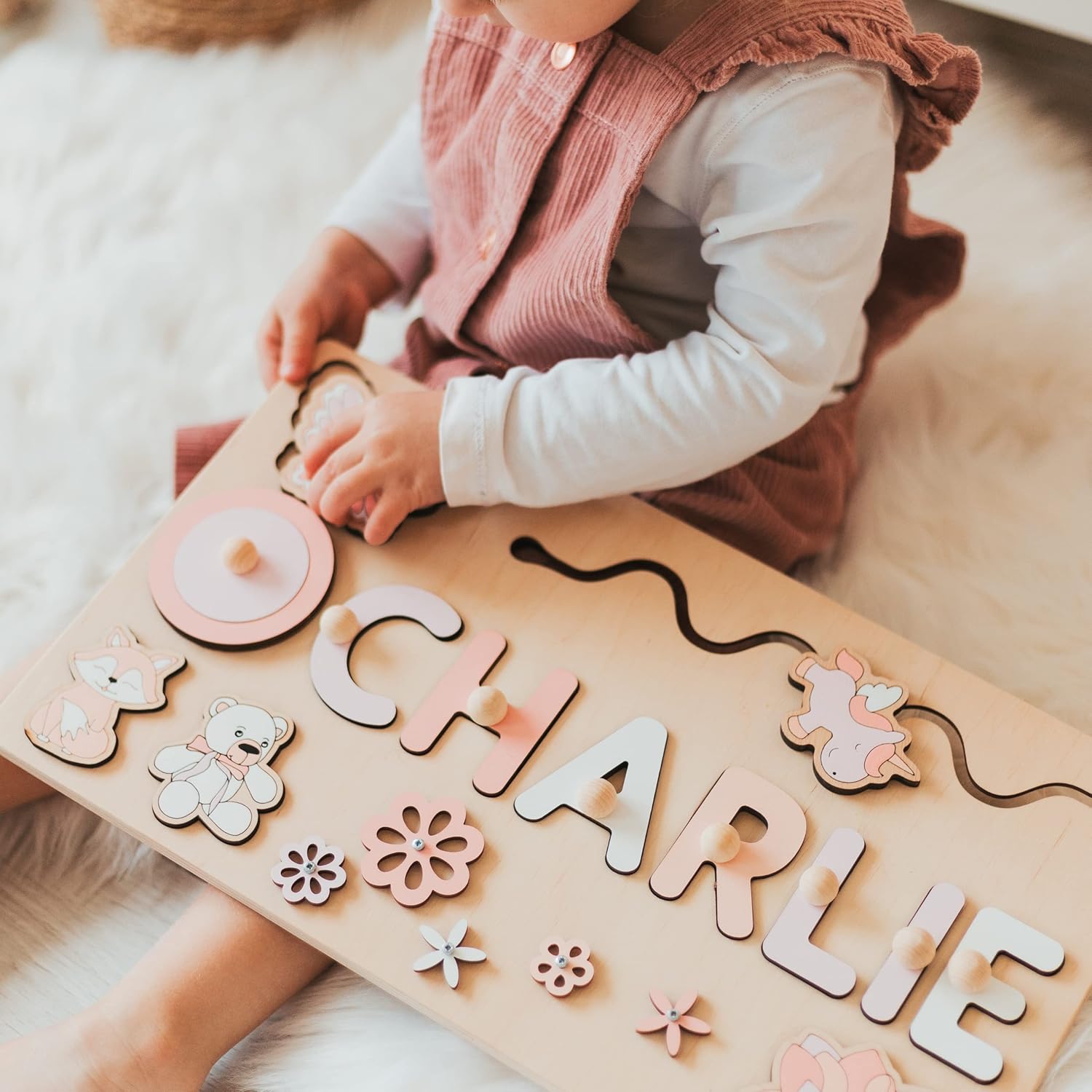 Busy Board For Toddler Girl Educational Wooden Toy