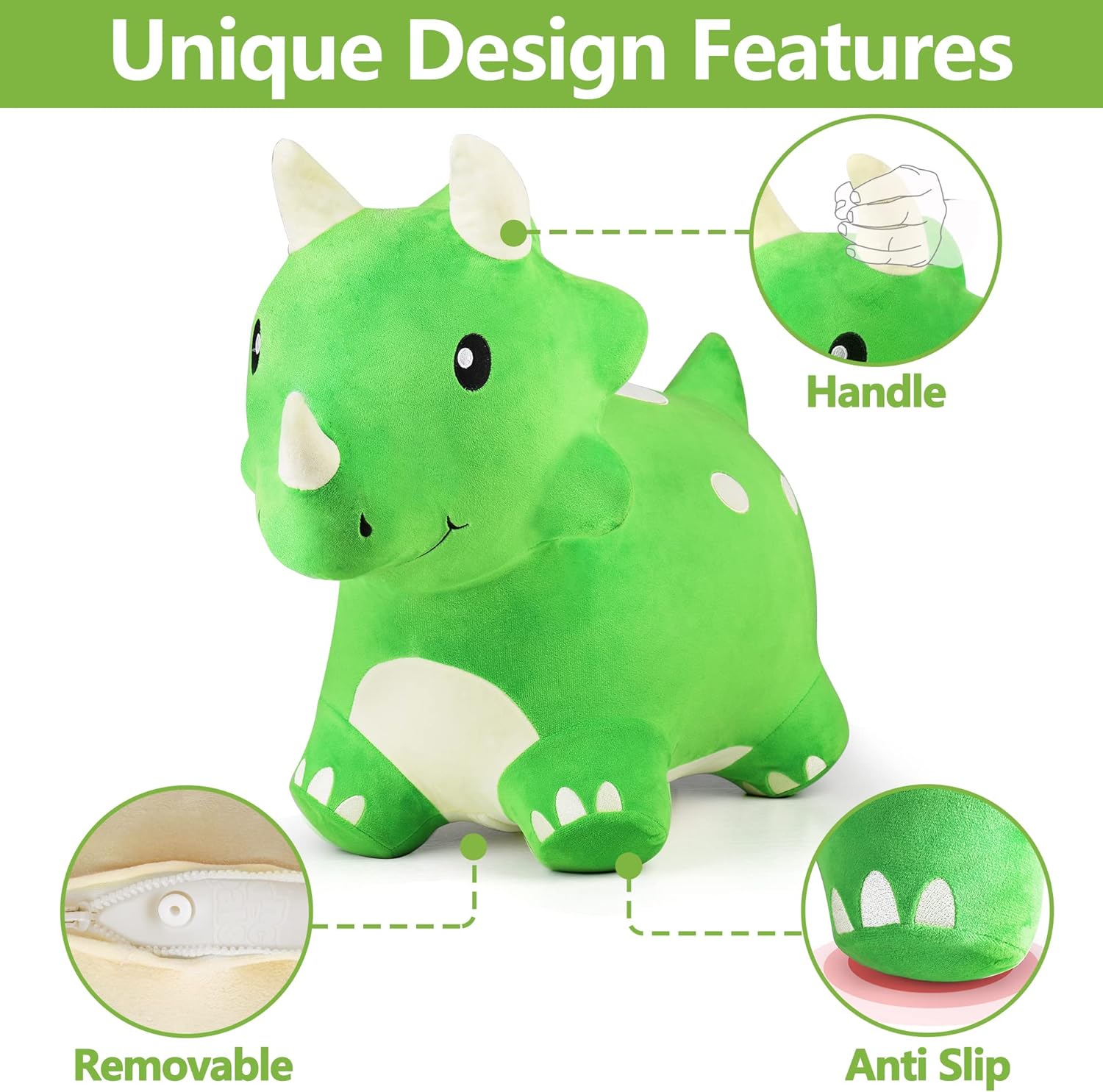 iPlay iLearn Bouncy Dinosaur Hopper Toy for Kids