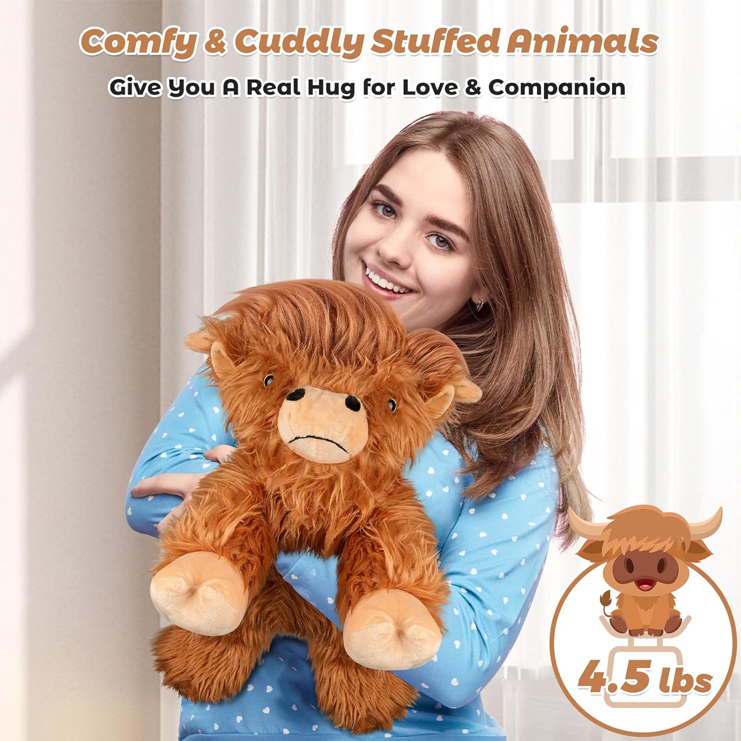 Bobbie Laxi 22 Highland Cow Weighted Plush Toy