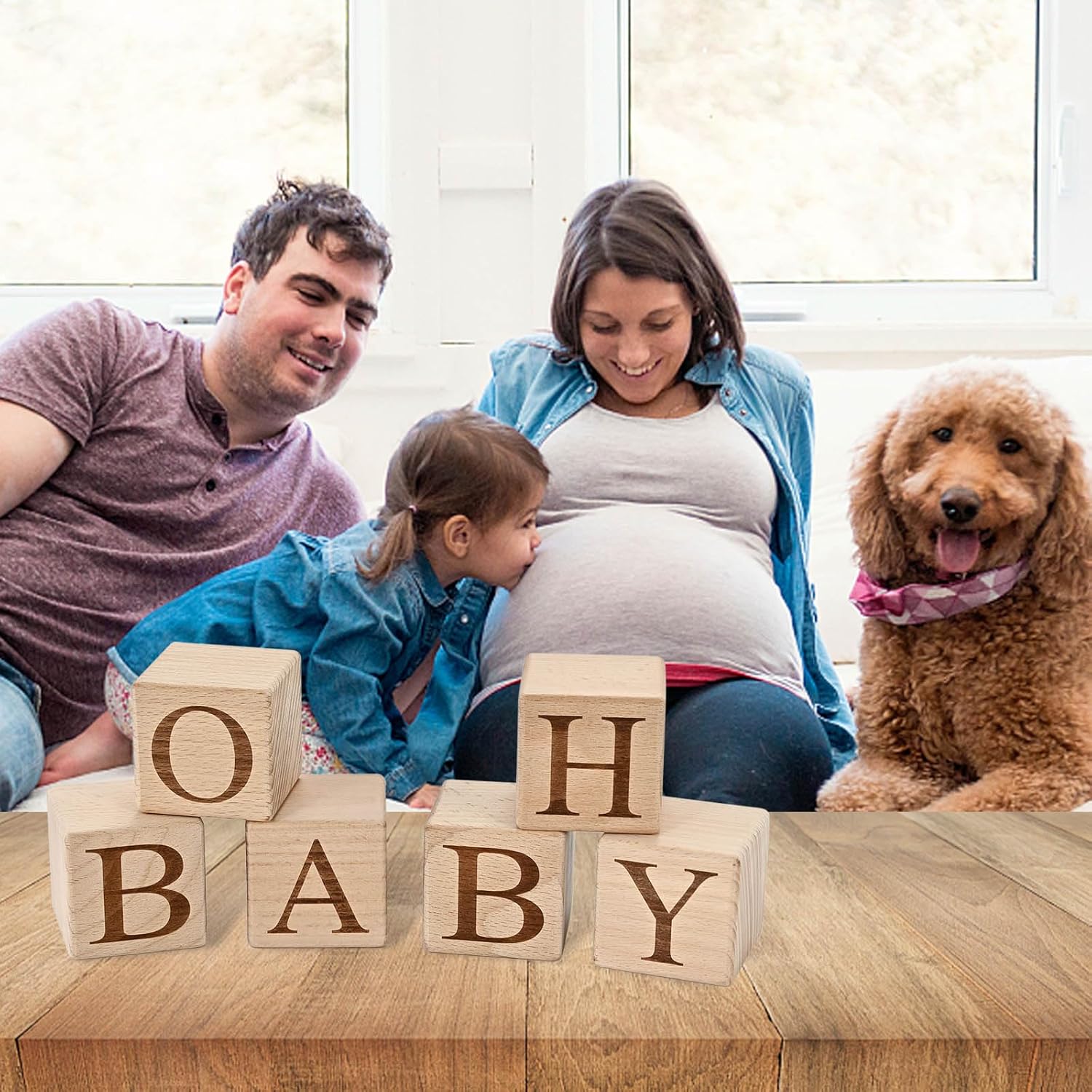 OH BABY Sign Wooden Blocks 2 - Baby Shower Gender Reveal