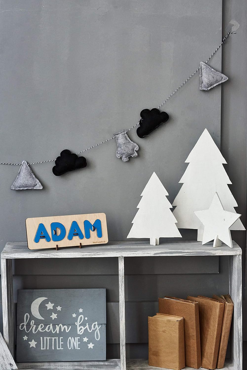 Custom Name Puzzle Wooden Nursery Sign Toddler Gift