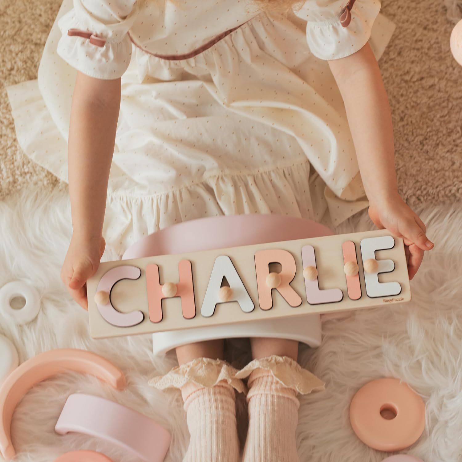 Personalized Wooden Name Puzzle for Baby Girl 1