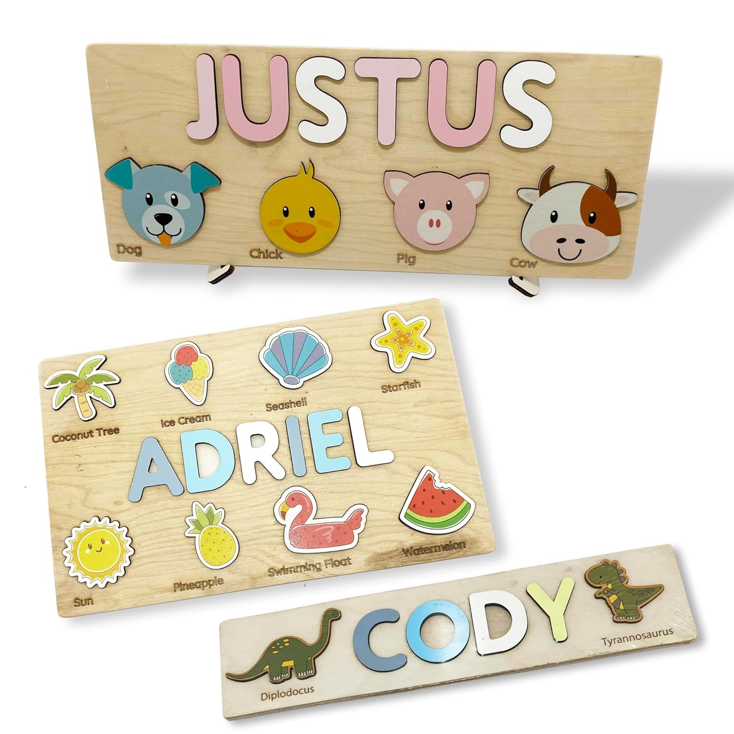 Customized Name Puzzle for Toddlers Wooden Busy Board