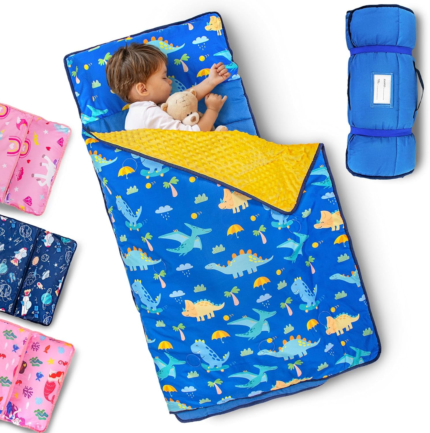 Primlect Toddler Nap Mat with Pillow and Blanket 55x35 Extra Large Sleep Bag