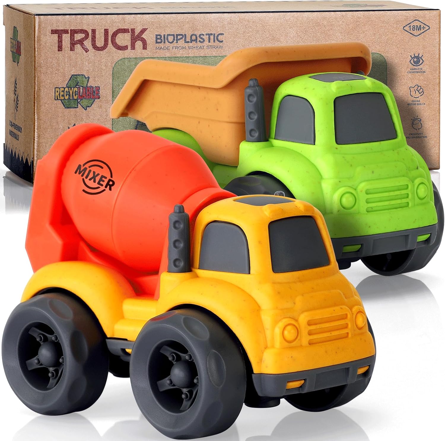 UOYLEYVN Toddler Trucks 1-3 Year Old Play Set