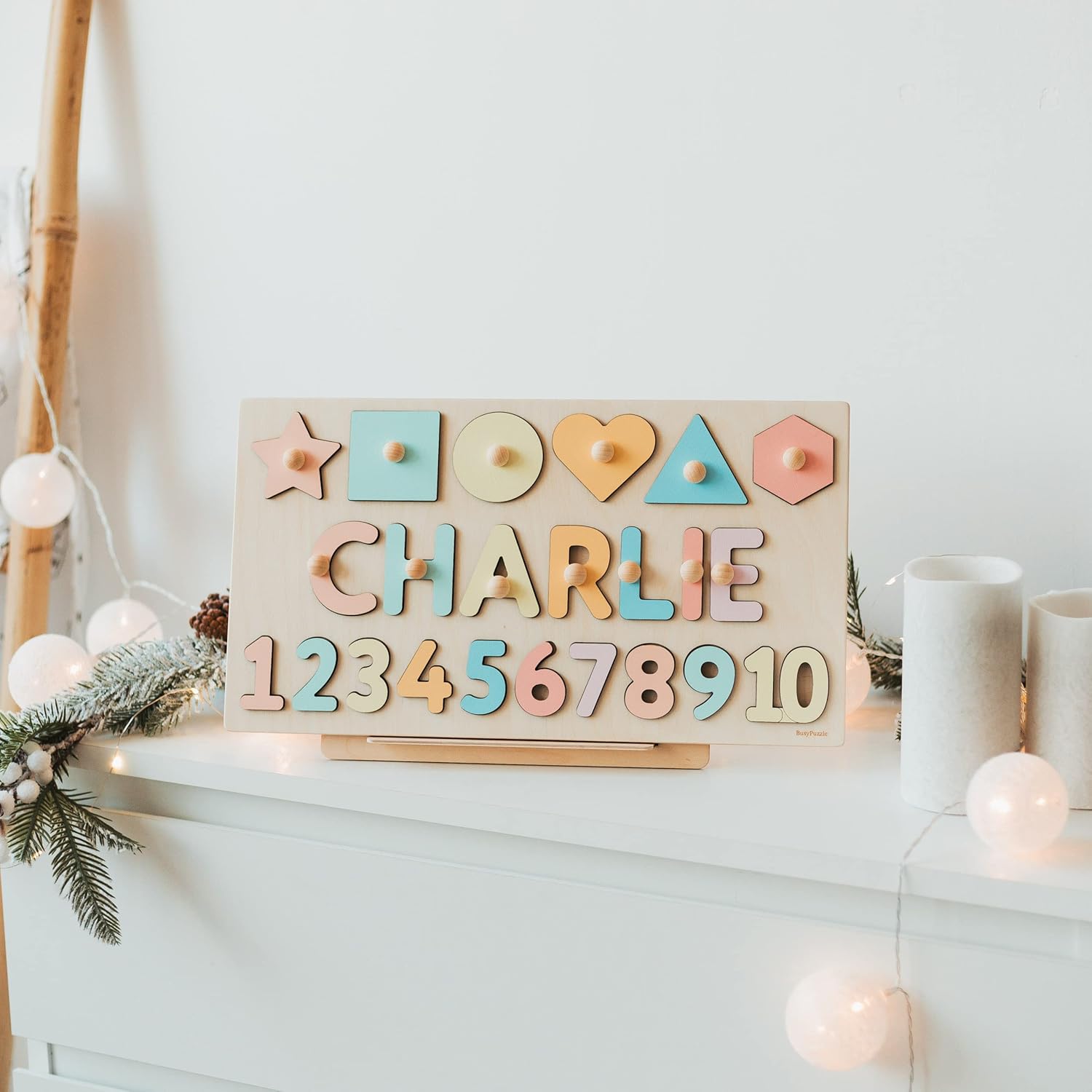 Personalized Name Puzzle With Shapes and Numbers for Kids