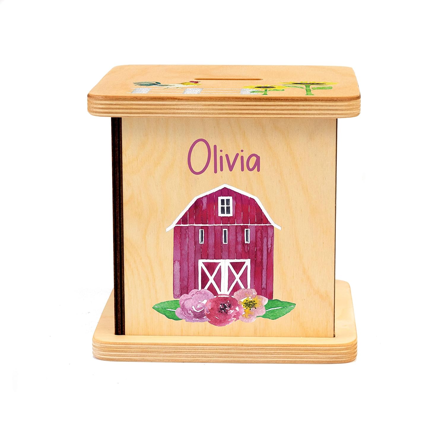 Handmade Wooden Piggy Bank for Kids and Adults