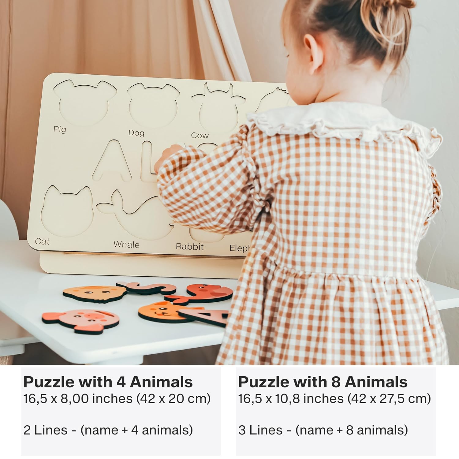 Zuzu Puzzle Personalized Name Toy for Kids 1-3 Years Old