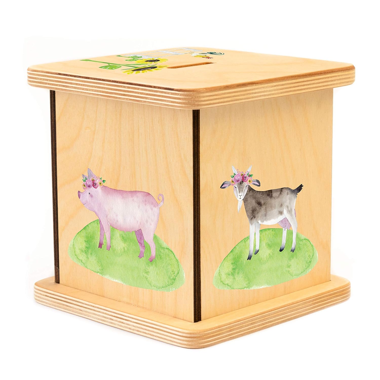 Handmade Wooden Piggy Bank for Kids and Adults