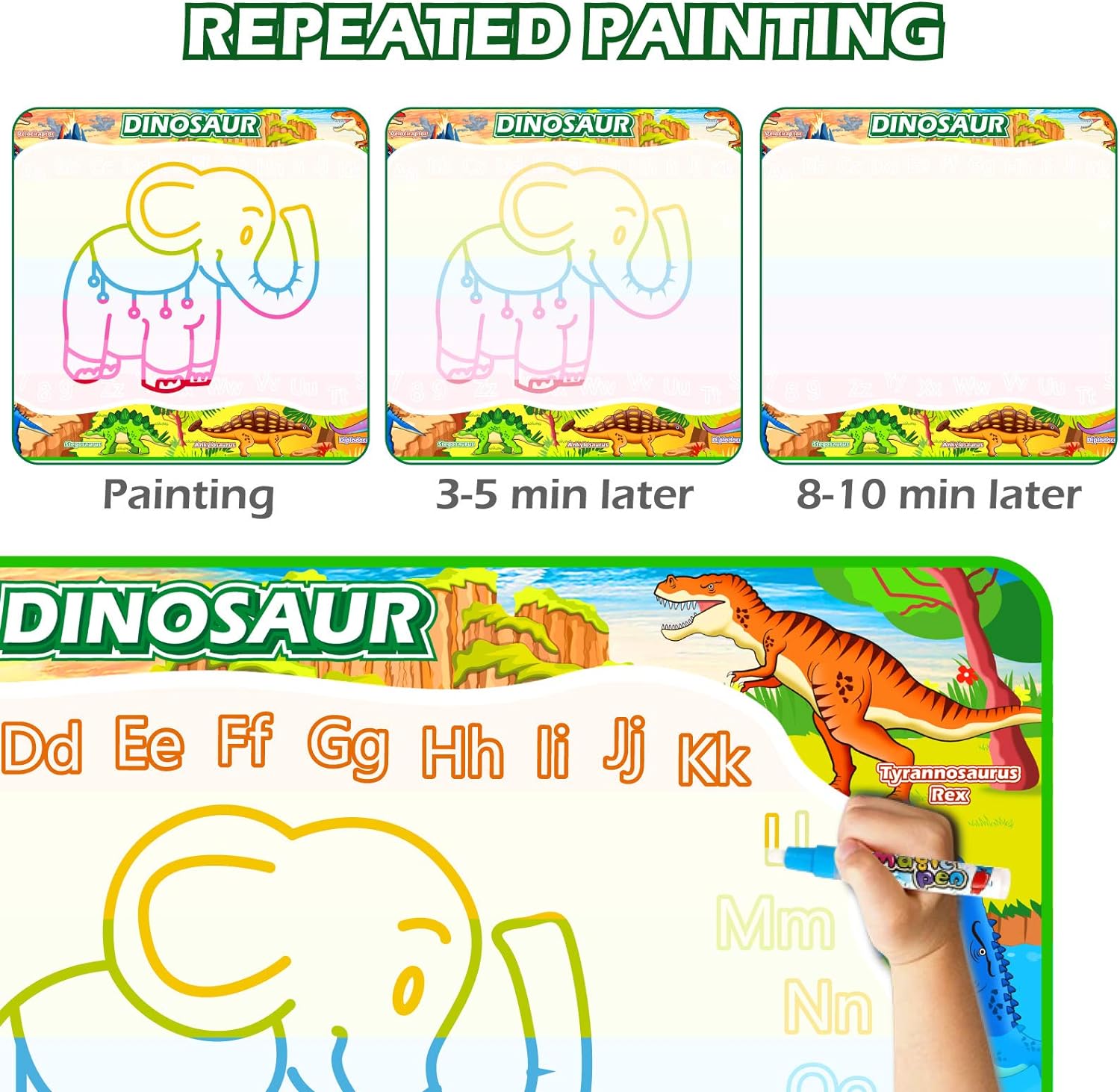 Jasonwell Dinosaur Water Doodle Mat 60x40 Inches