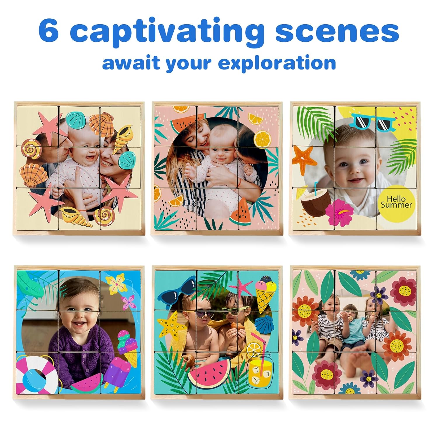 Personalized Wooden Cube Puzzles for Toddlers
