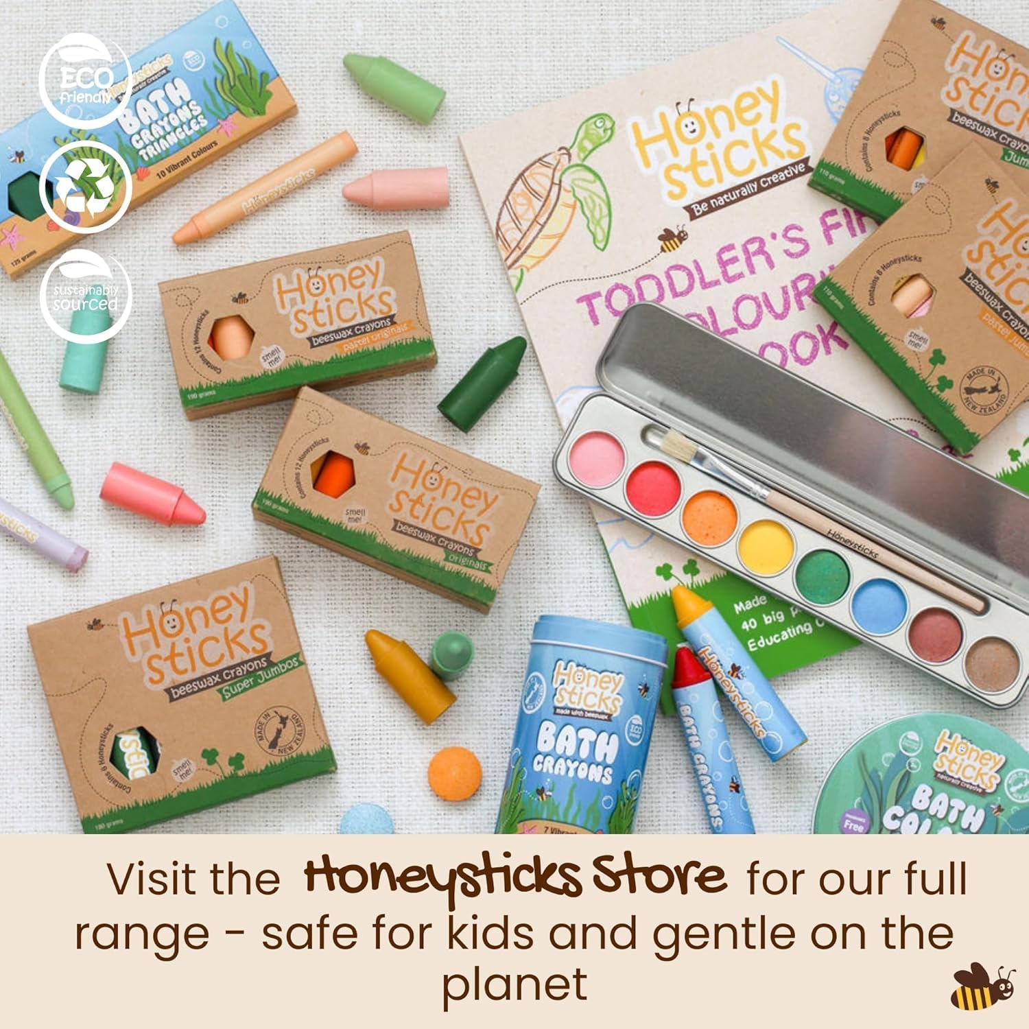 Honeysticks 100 Pure Beeswax Crayons 12 Pack 1