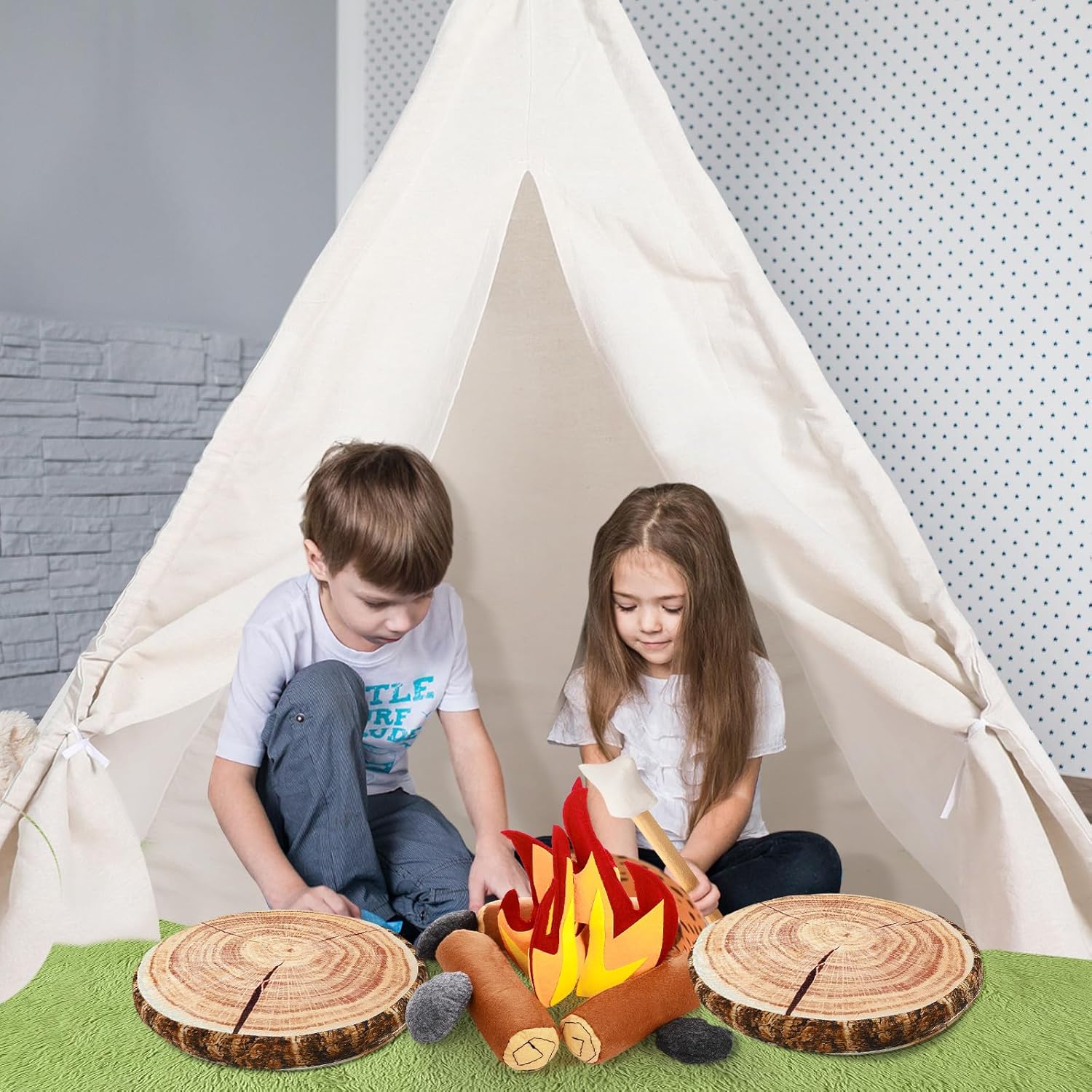 Kigley 27 Pcs Pretend Camping Play Set for Kids
