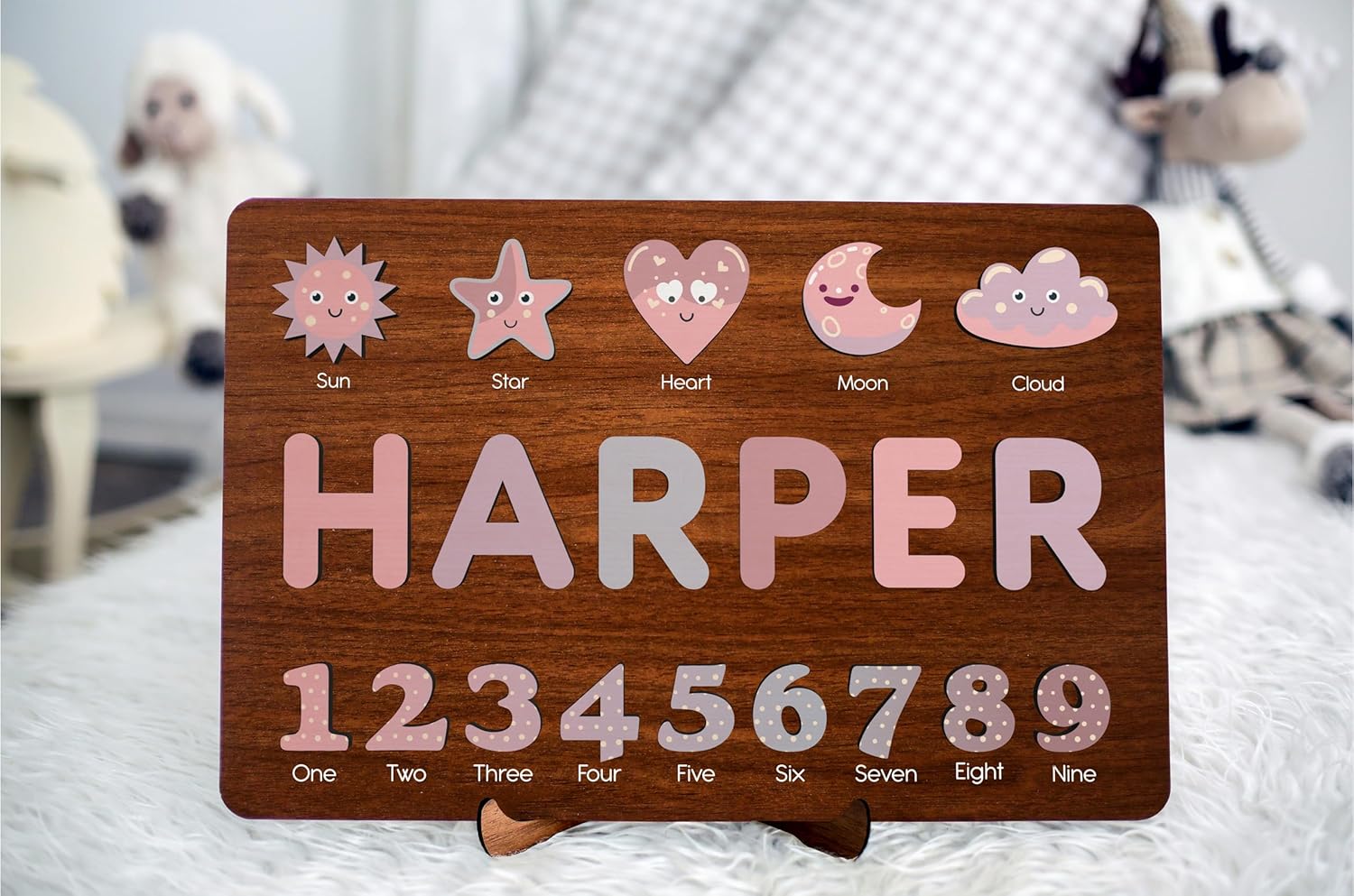 Custom Wooden Name Puzzle for Kids Personalized Montessori Learning Toy