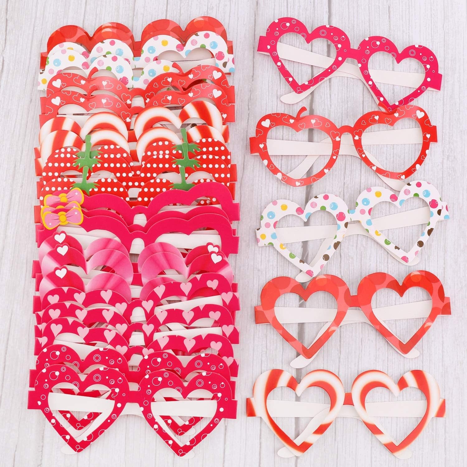 HOWAF Heart Shaped Party Glasses for Kids 27 Pack
