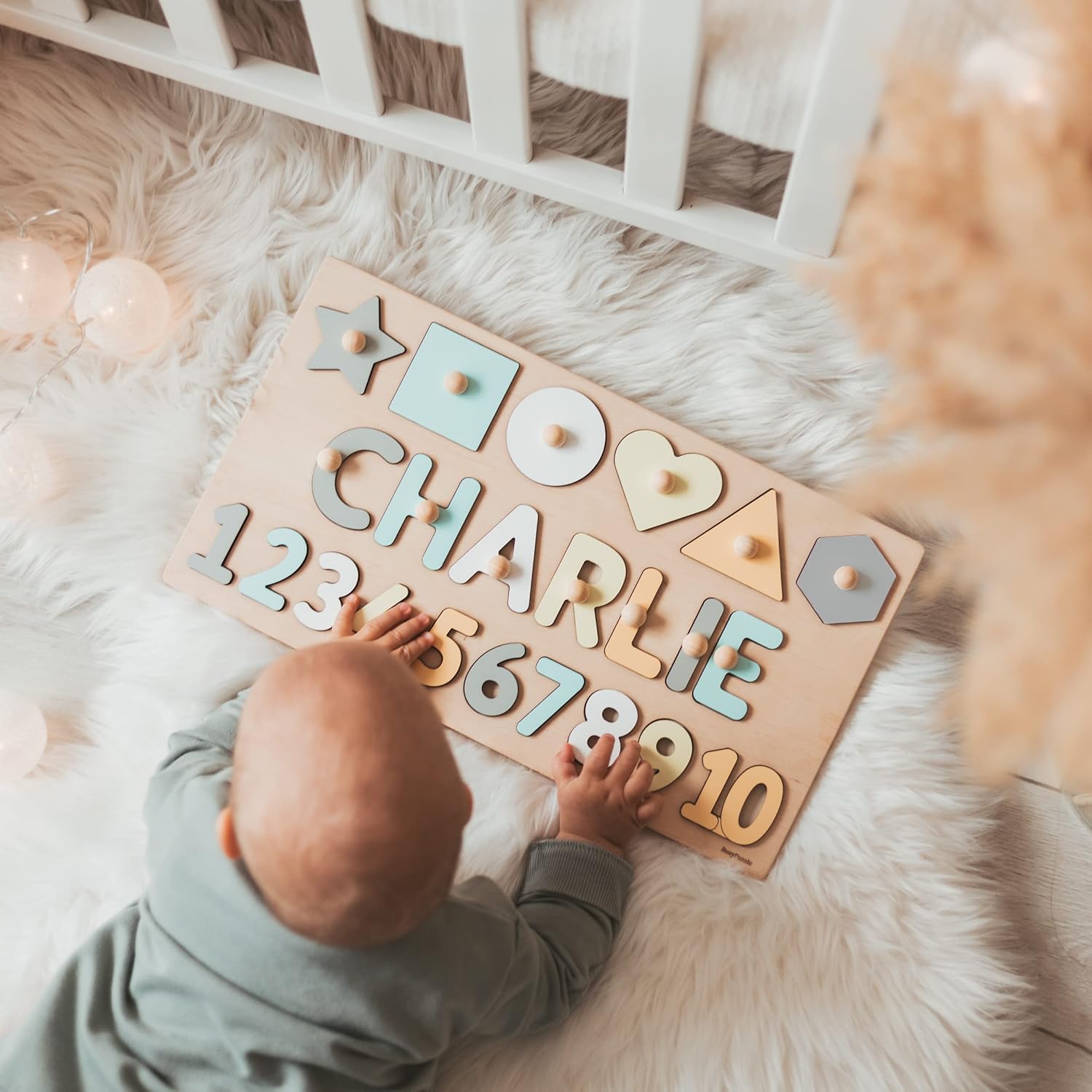 Personalized Name Puzzle With Shapes and Numbers for Kids