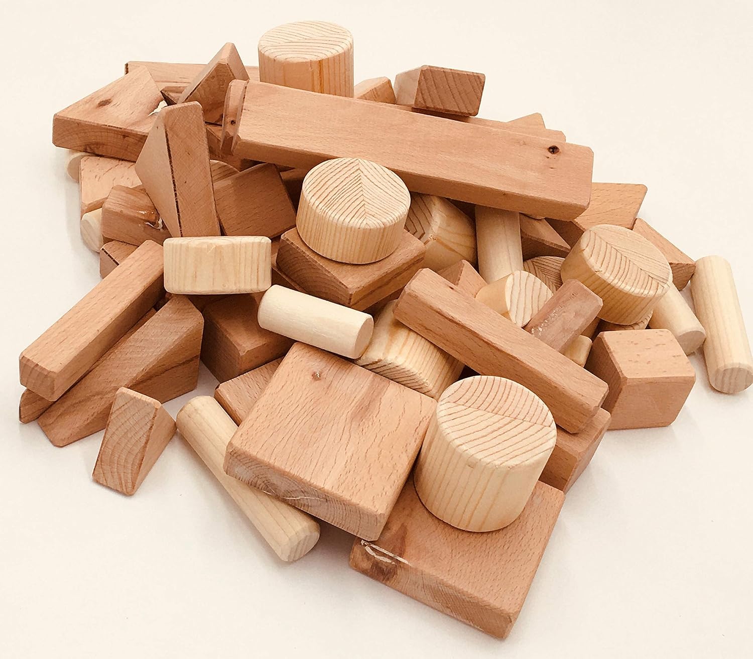 Wooden Toy Building Blocks Set of 60