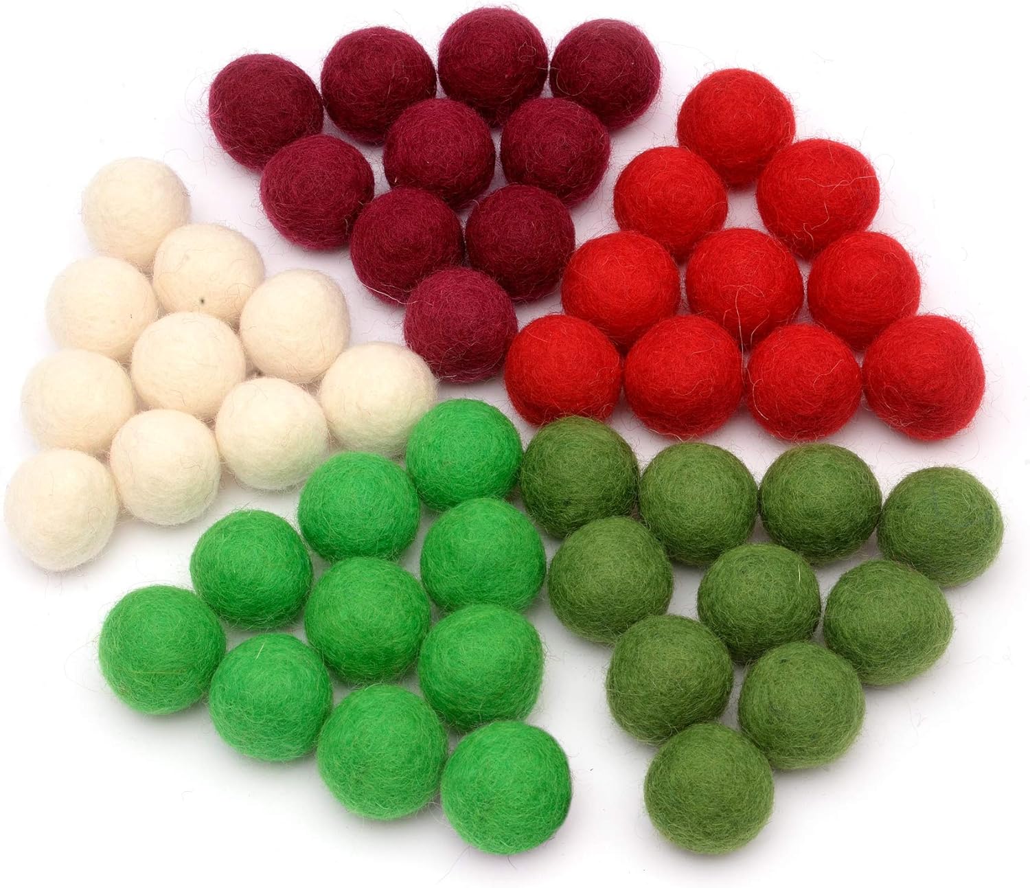 Glaciart One 50pcs Wool Felt Balls 1 Inch for Crafts