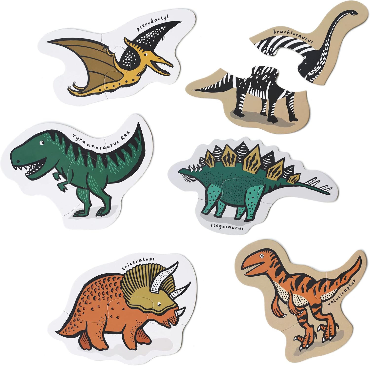 Wee Gallery Dinos Puzzle 12 Pieces 6 Puzzles