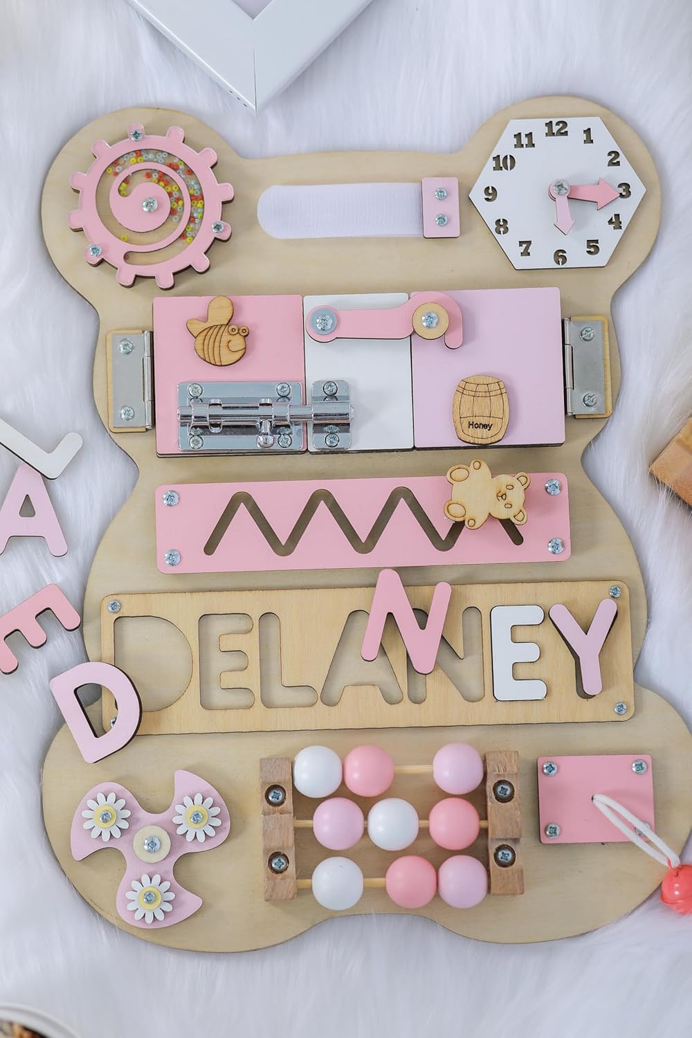 Customized Name Puzzle for Toddlers Educational Wooden Busy Board
