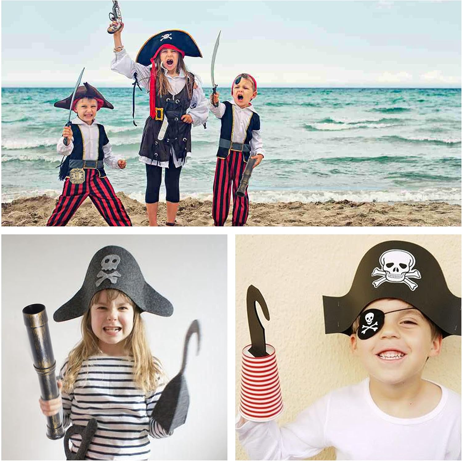 Eco-Fused Pirate Themed Telescope Compass Prop Set