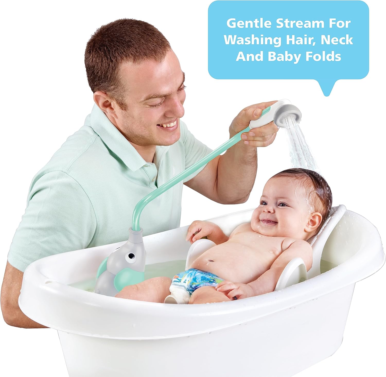 Yookidoo Baby Bath Shower Head - Elephant with Trunk Spout 1