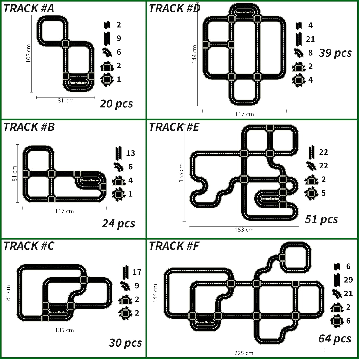 Wooden Car Track Playset with Garages and Bridge
