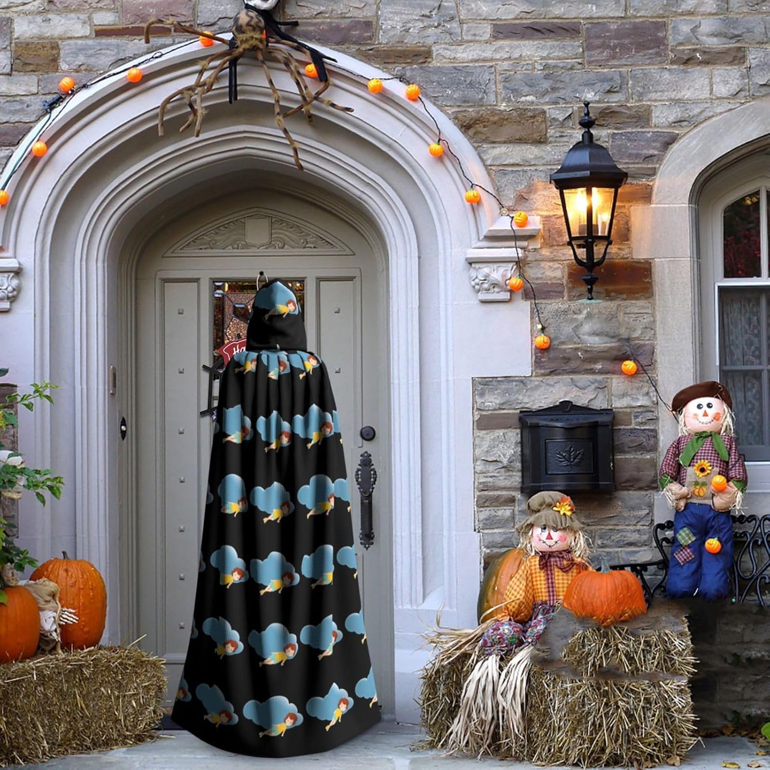 Little Girl on Clouds Prints Hooded Cloak for Halloween