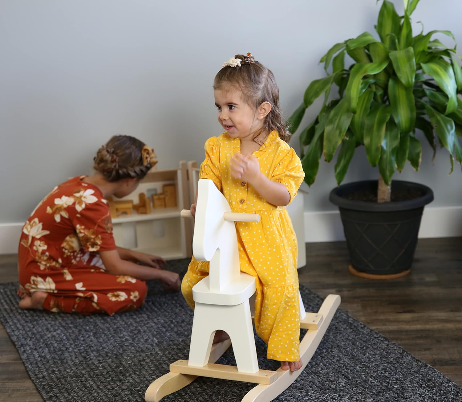 AmishToyBoxcom Wooden Rocking Horse Toddler Ride-On Toy