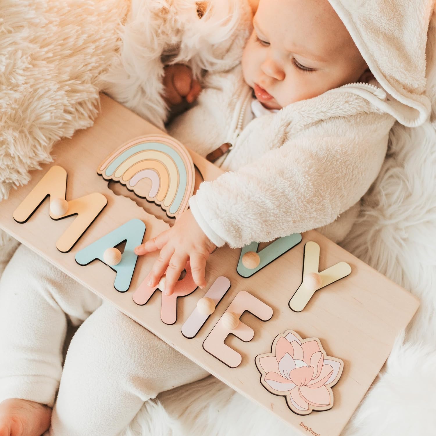 Personalized Wooden Name Puzzle Montessori Toy 1