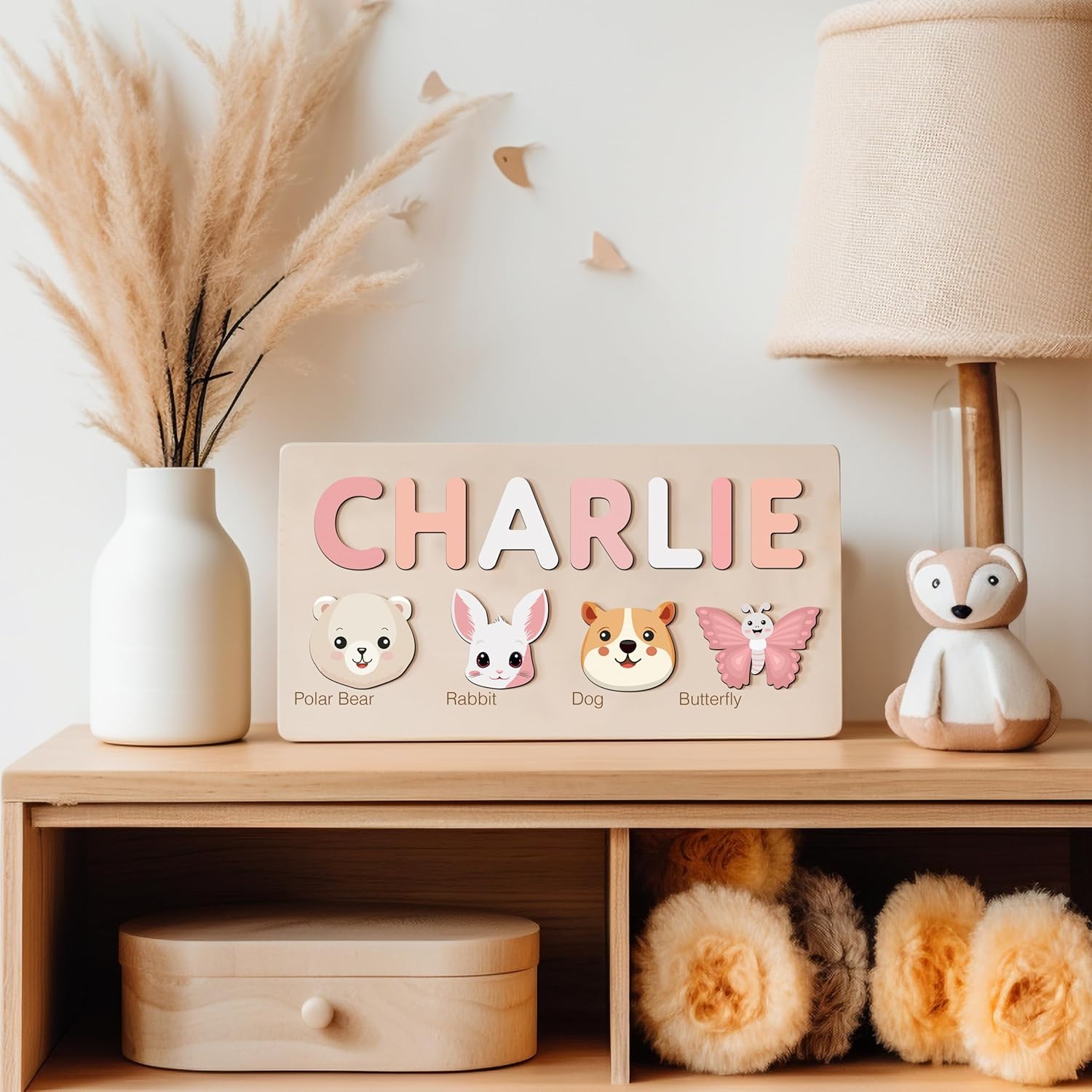 Nevandora Custom Baby Name Animal Puzzle