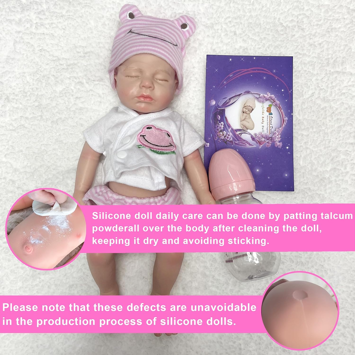 OtardDolls 33cm Reborn Baby Silicone Doll for Kids