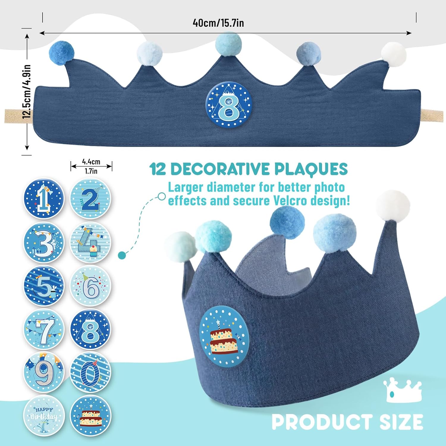 Ulibanner Reusable Birthday Crown with Numbers