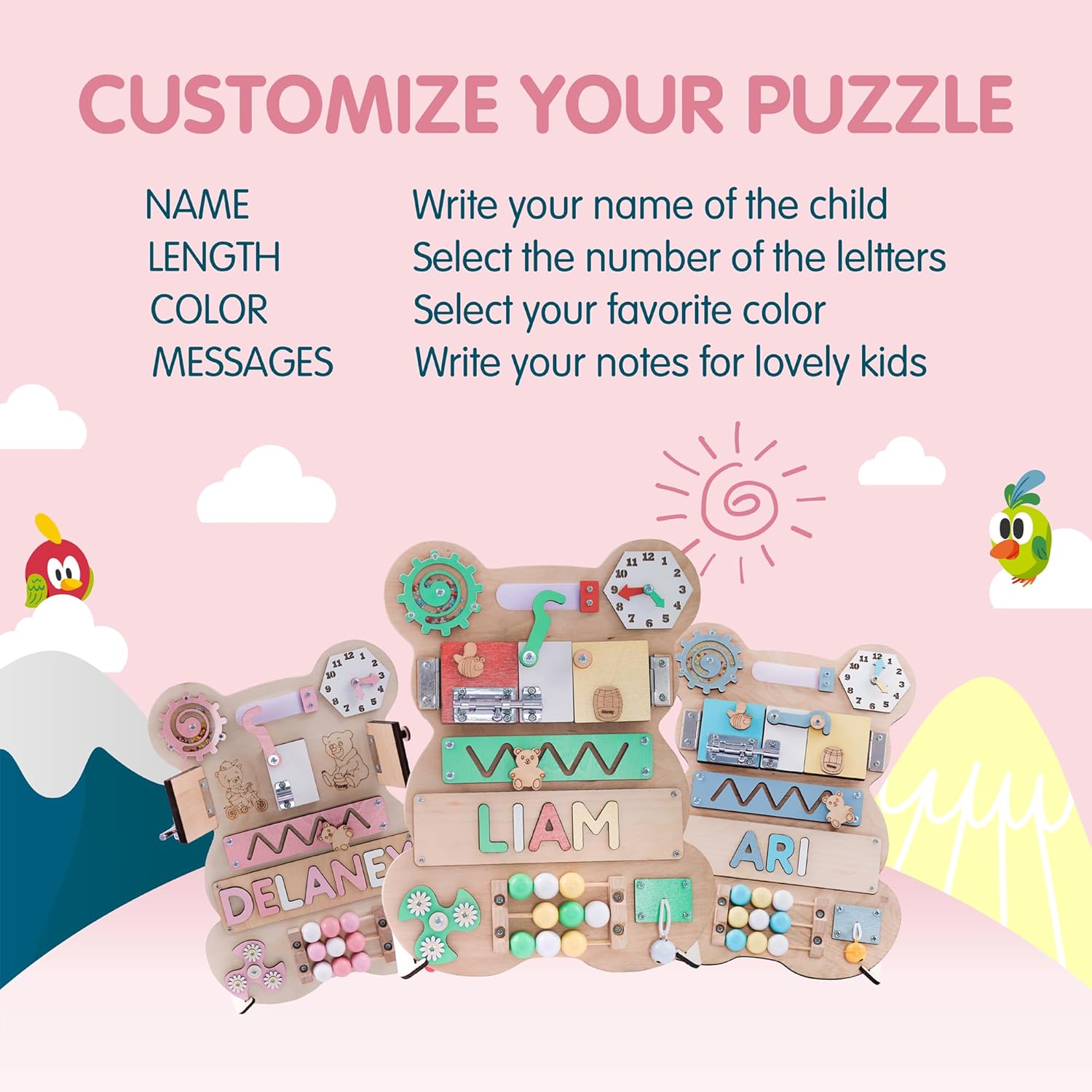 Nabytok Customized Name Puzzle for Toddlers