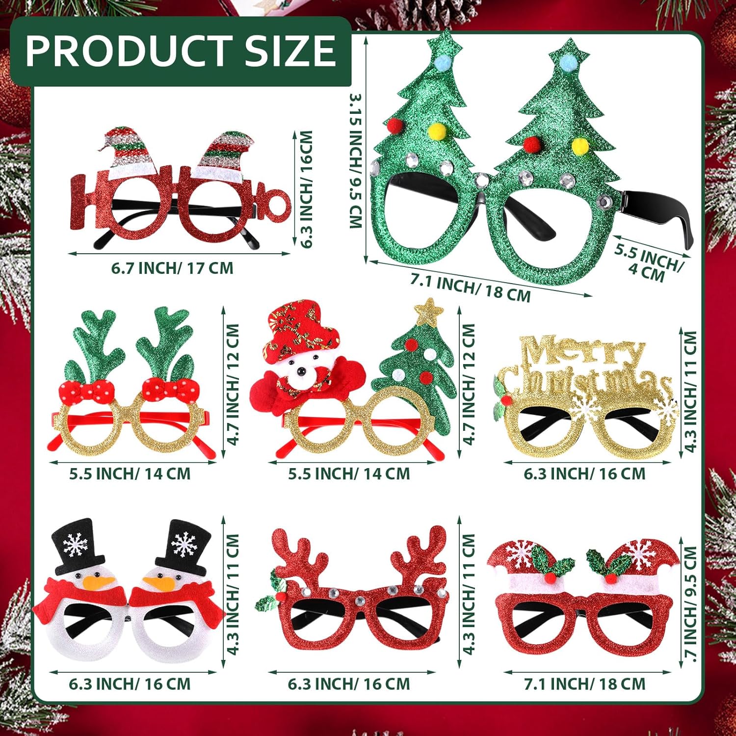 Kanayu 80 Pair Christmas Fun Glasses for Kids