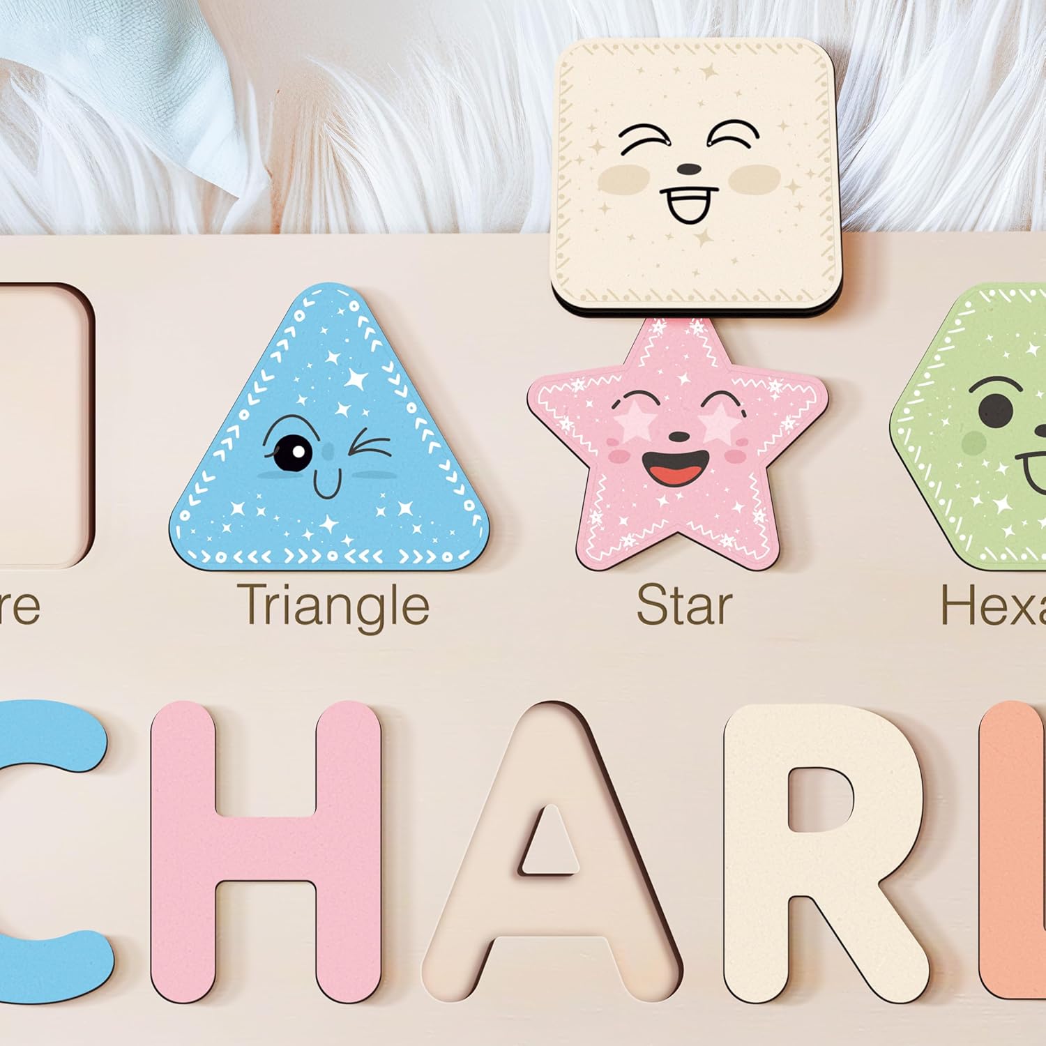 Personalized Wooden Name Puzzle for Baby Girls and Boys