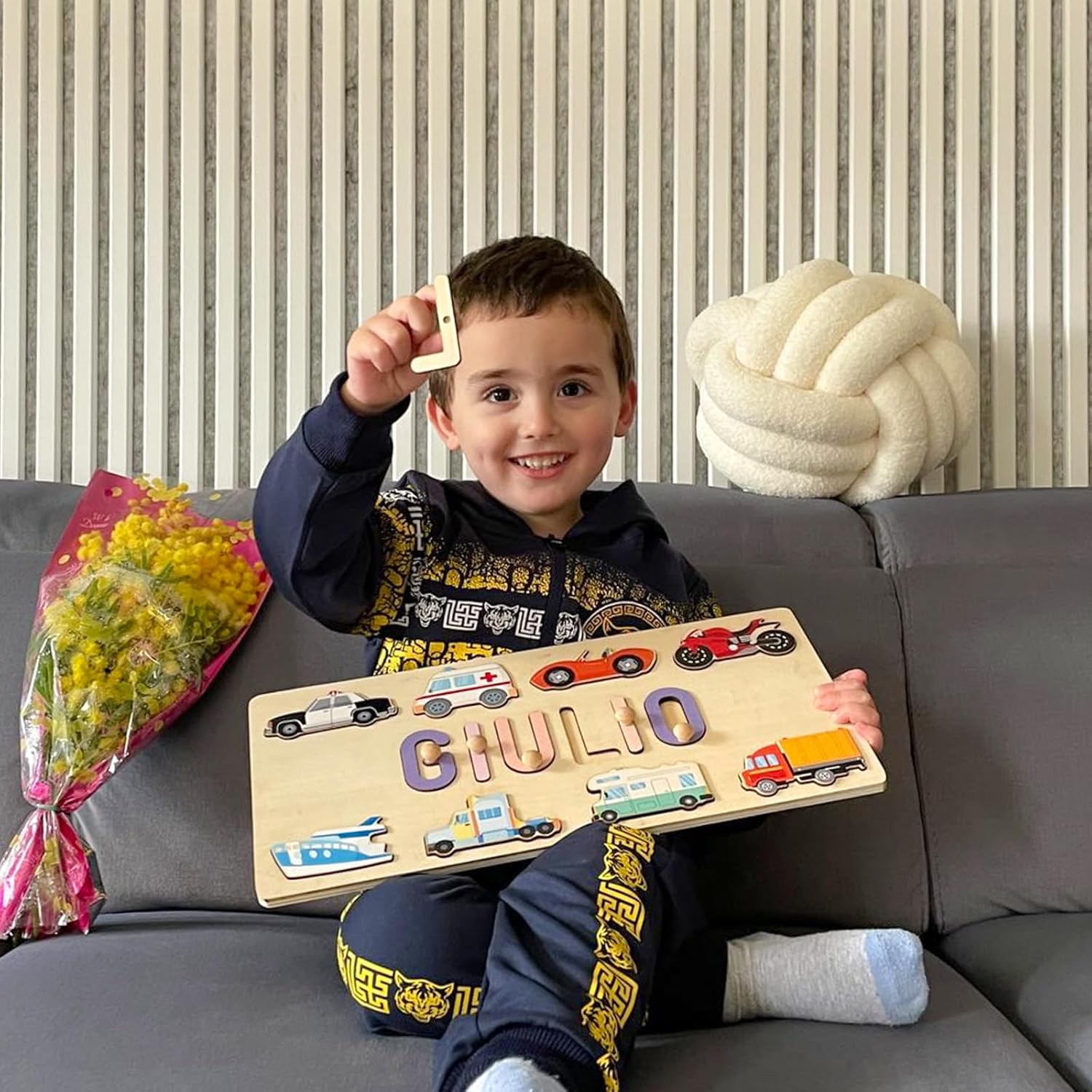 Customizedbee Personalized Wooden Name Puzzle for Toddlers