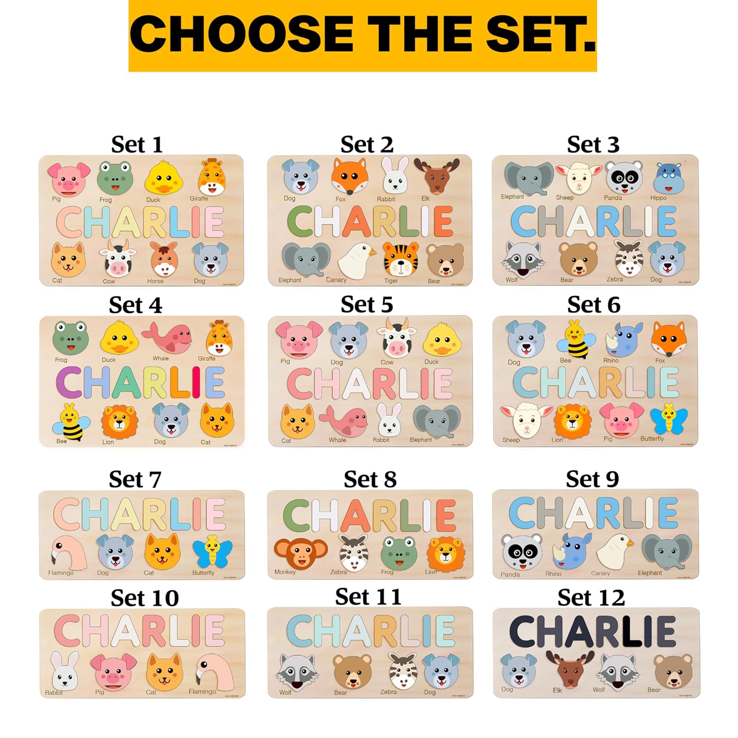 Zuzu Puzzle Personalized Name Toy for Kids 1-3 Years Old