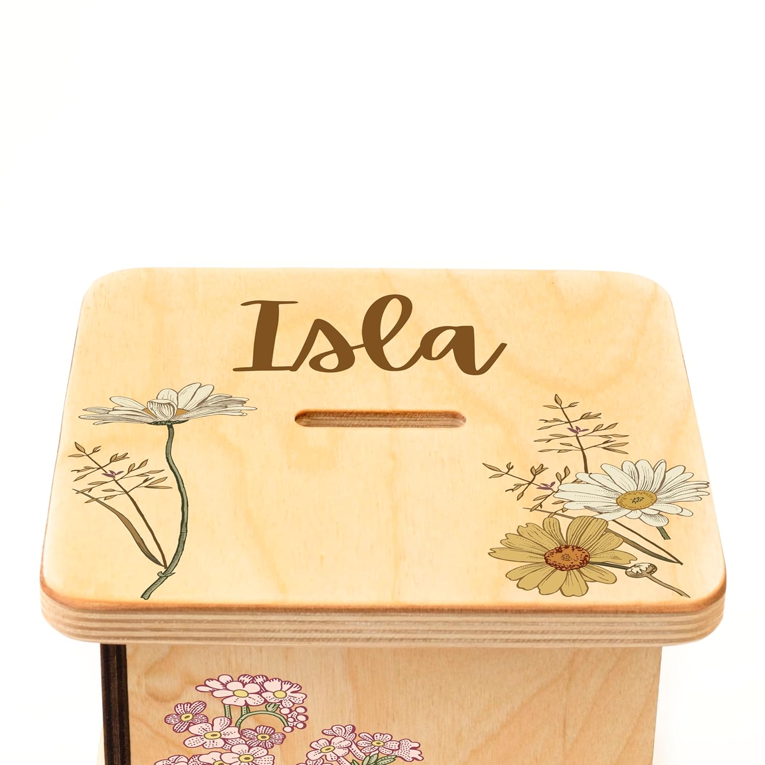 BloomOwl Wooden Piggy Bank Personalized for Kids and Adults