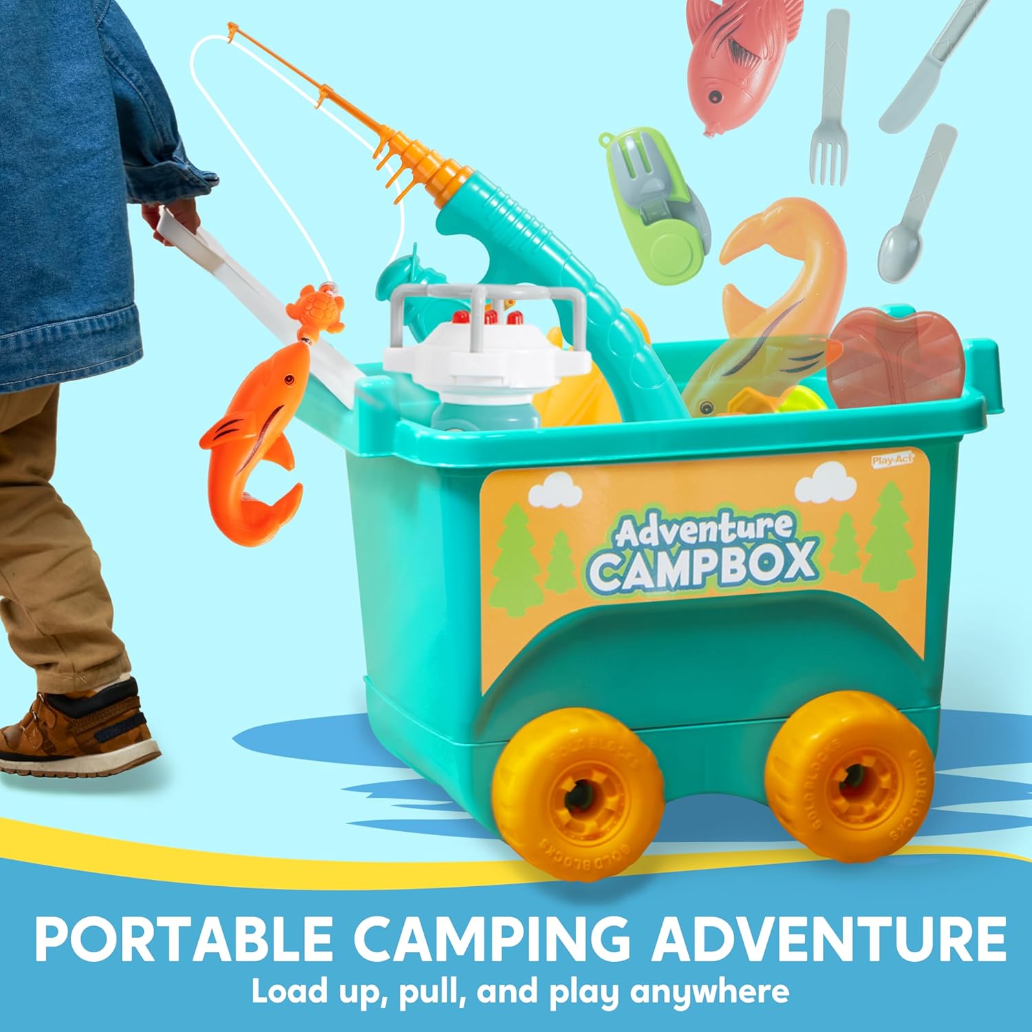 Kids Camping Set with Tent and Cart for Outdoor Play