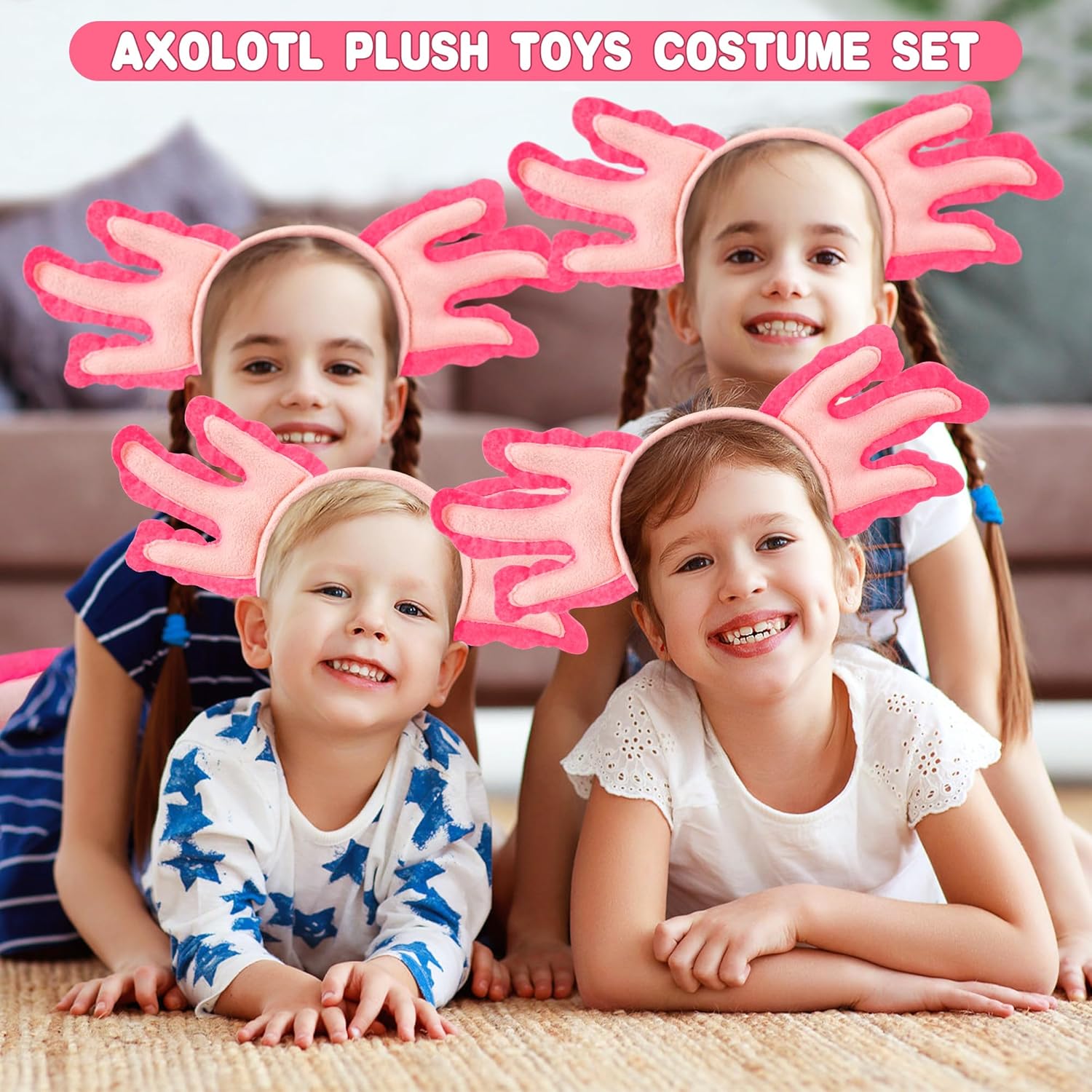 Axolotl Headband and Tail Costume Set for Kids 1